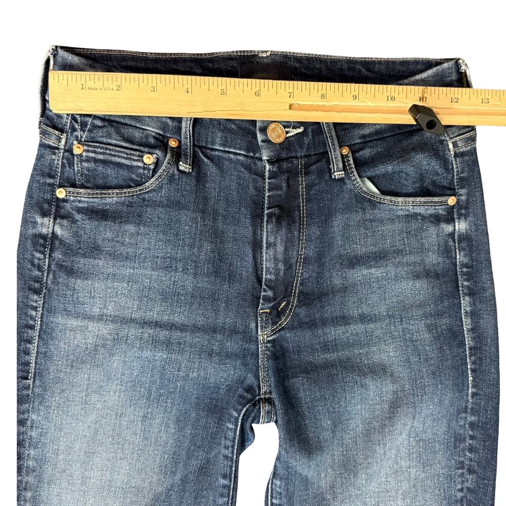 Mother Denim Blue Medium Wash Stretch The Looker Crop On The Edge Size 24 - Picture 7 of 12